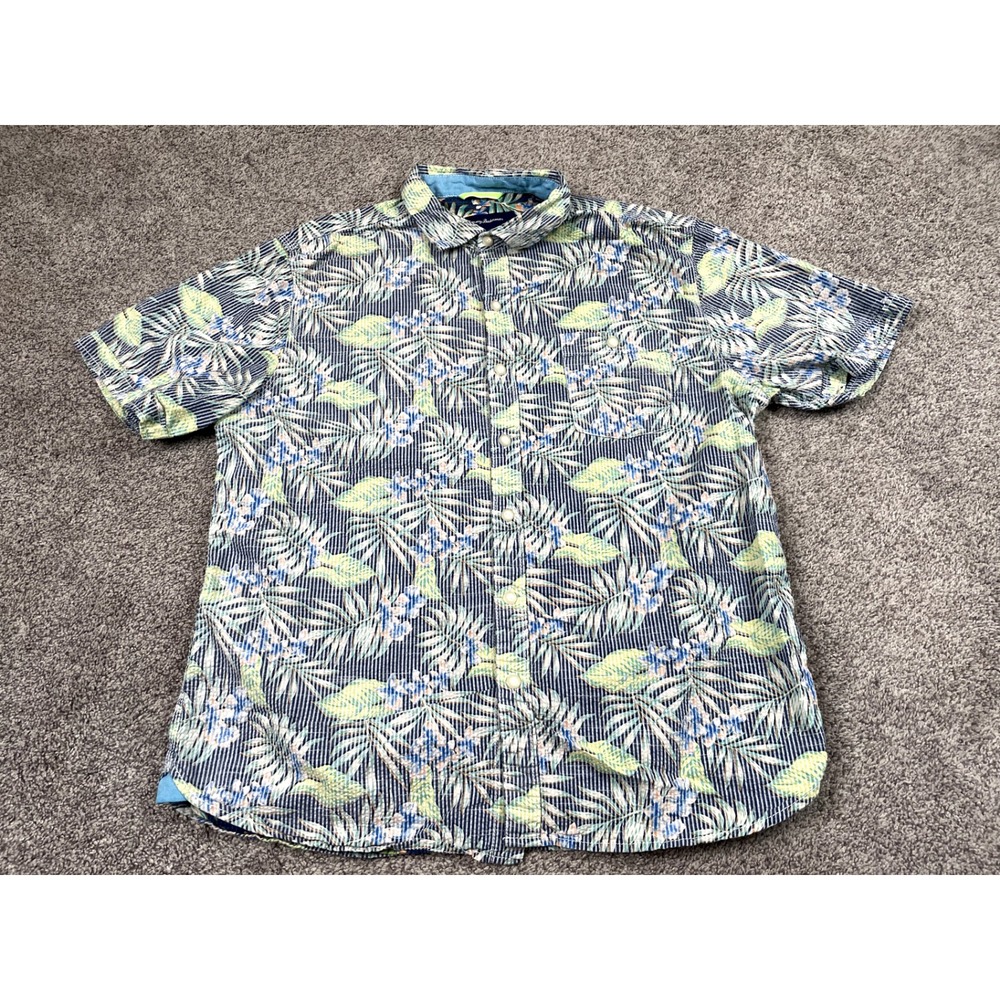 Tommy Bahama Shirt Mens Large Button Down Tropical Short Sleeve Vacation Beach